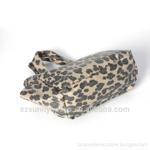 GuangDong Latest Designer Cotton leopard office Lady tote Bag handbag